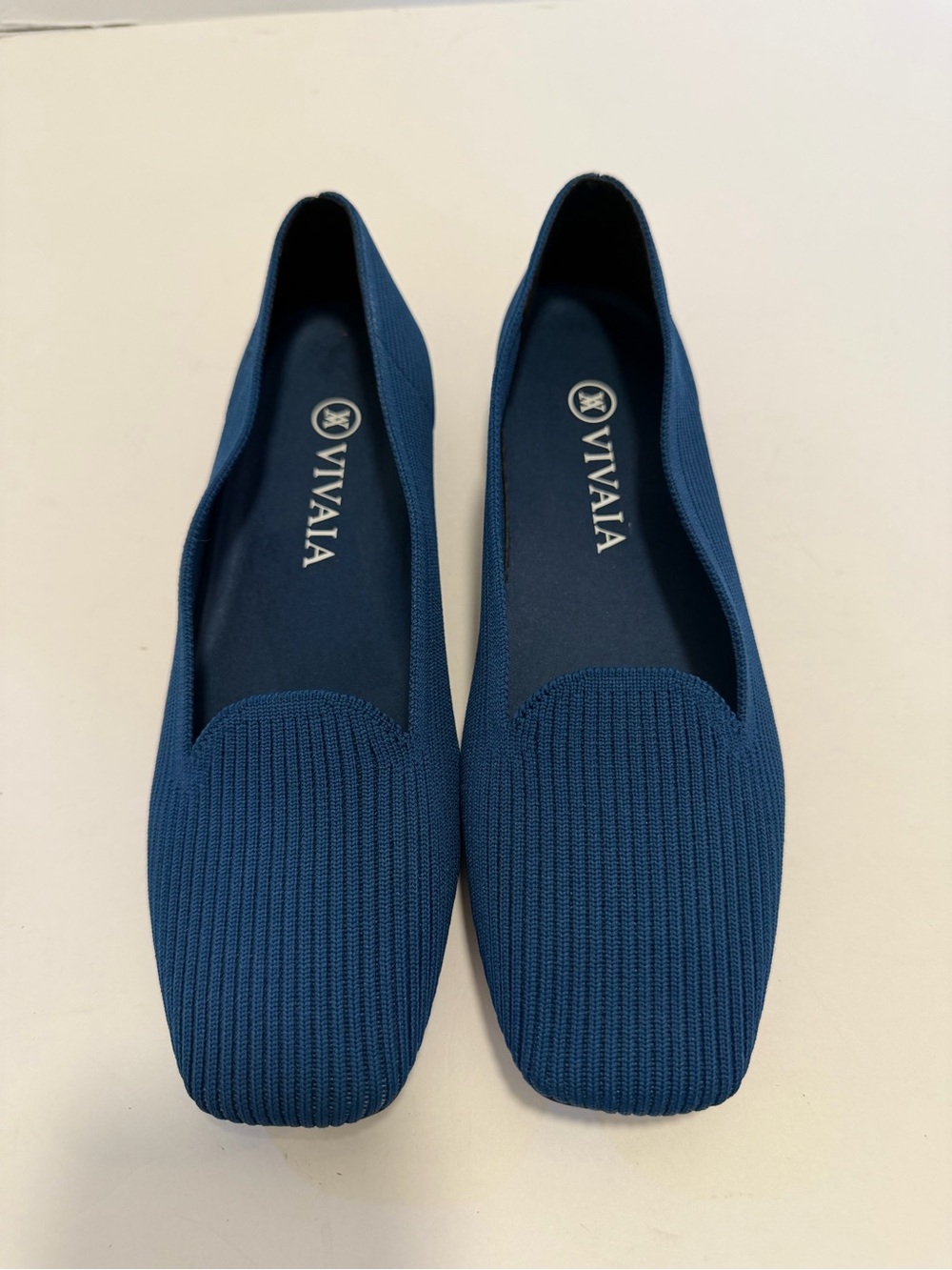 Vivia Square-Toe Loafers Samantha Blue Size 37